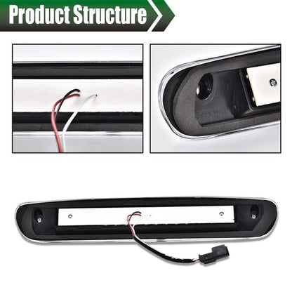Solid Spare Fit For 2007-2014 Silverado Sierra Smoke/Chrome LED Third Brake Light Cargo Lamp