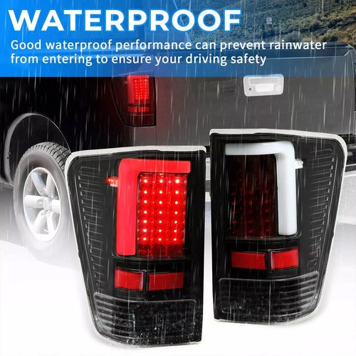 Solid Spare Black Fits 2004-2015 Titan LED Tube Tail Lights Brake Lamps Left+Right 04-15