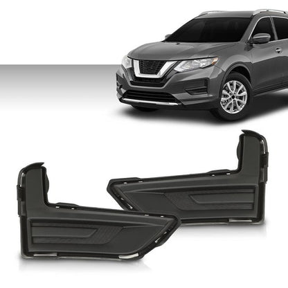 Solid Spare Fit For 17-20 Nissan Rogue Front Passenger & Driver Side Fog Light Cover