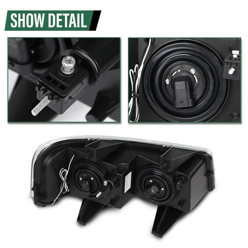 Solid Spare LED Tube Headlights Black Fit For 2003-2023 Chevrolet Express GMC Savana Van