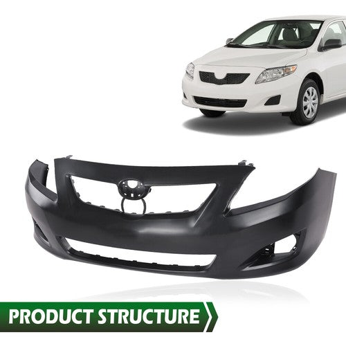 Solid Spare Fit For 2009-2010 Toyota Corolla Sedan Front Bumper Cover Assembly TO1000343