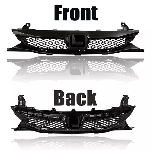 Front Bumper Gloss Black Grille Mesh Grill For 2009 2010 2011 Honda Civic Sedan
