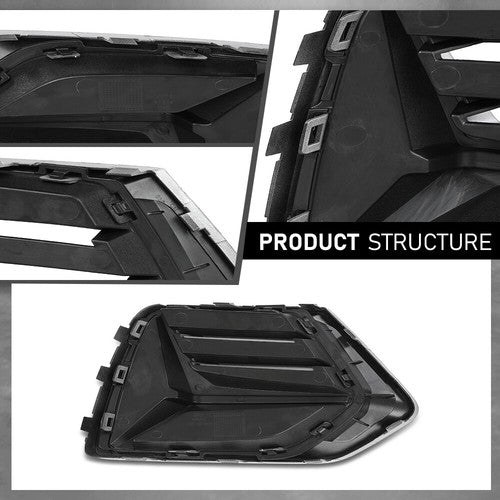 Solid Spare Front Bumper Insert Fog Light Cover Left+Right Fit For 2019-2023 Audi Q3