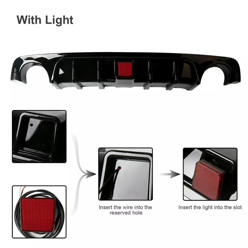 Rear Lower Diffuser Lip W/Light LED For Infiniti Q50 2018 2019 2020 2021 22-2023