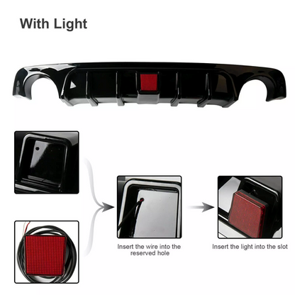 Rear Lower Diffuser Lip W/Light LED For Infiniti Q50 2018 2019 2020 2021 22-2023