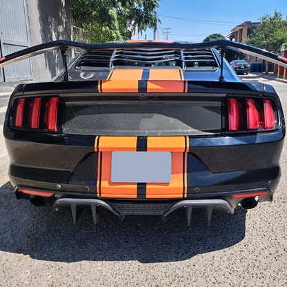 Solid Spare CARBON FIBER LOOK TRUNK PANEL DECKLID REAR TRIM COVER FOR 2015-2023 MUSTANG GT