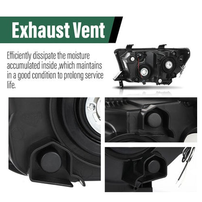 Solid Spare Fit For 2007-2013 Toyota Tundra 2008-2017 Sequoia Headlights Left+Right Smoke