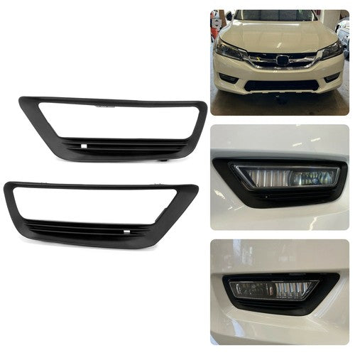 Solid Spare Pair Fog Lights Cover Trim Bezel Fit 2013-2015 14 Honda Accord Sedan LX EX 4DR