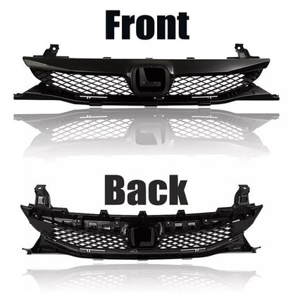 Pair Yellow Lens Fog Lights Kit & Front Bumper Grille For 09-11 Honda Civic 4Dr