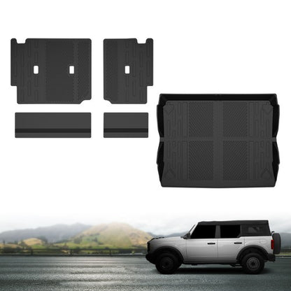 Solid Spare Fit For 2021-2024 Ford Bronco 4 Door TPE Cargo Mat Back Seat Cover Protector