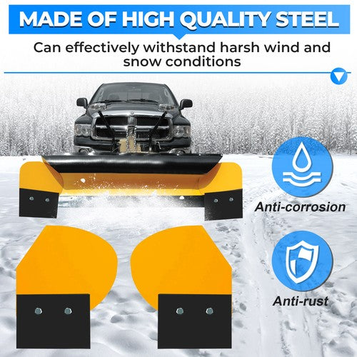 Solid Spare Snow Plow Extensions Add 20" For Meyer Western Boss Extenders PRO WINGS Yellow
