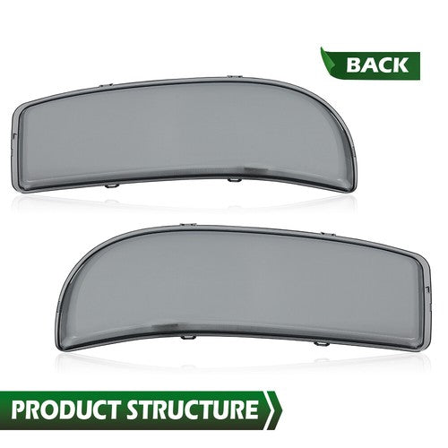 Solid Spare Fit For 1999-2007 GMC Sierra/Yukon Left+Right Headlight Replacement Lens Smoke