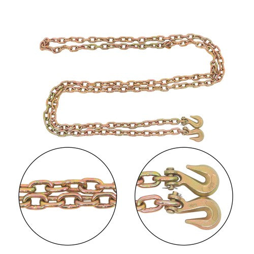 Solid Spare 2 × Transport Bundle Chain Steel Gold 7100lbs G80 3/8in×20ft Heavy Duty W/Hooks