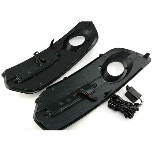 LED DRL Fog Lights Bezel Cover Lamp w/Wire harness switch For 2009-2012 Audi Q5