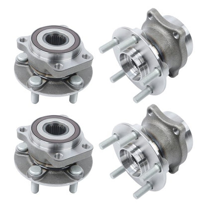 Solid Spare 2pc Front + 2pc Rear Wheel Hub Bearing Assemblies For Subaru Outback 2010-2014