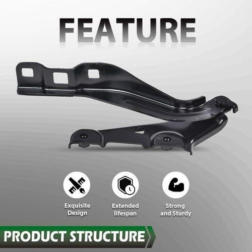 Solid Spare Fit For 2016-2022 Chevrolet Malibu Driver+Passenger Side Hood Hinge Set of 2