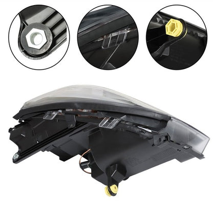 Solid Spare Headlights Halogen W/LED Tube Headlamps For GMC Acadia 2013-2016 2PCS Clear Lens