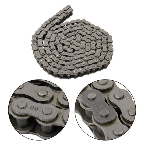 Solid Spare Carbon Steel #60 Roller Chain × 10 Feet with Two Free Connecting Links