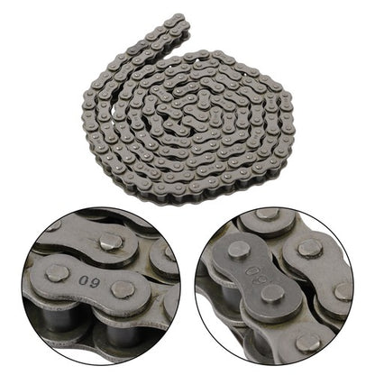 Solid Spare Carbon Steel #60 Roller Chain × 10 Feet with Two Free Connecting Links