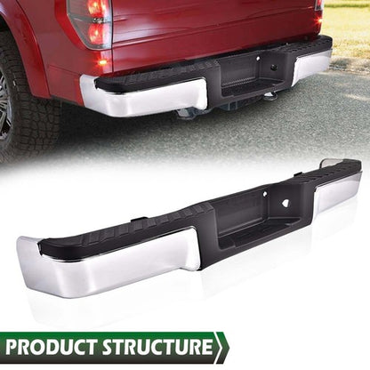 Solid Spare Fit For 2009-2014 Ford F150 Truck Chrome Complete Rear Steel Bumper Assembly