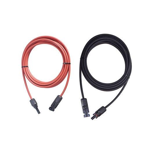 Solid Spare 1 Pair 12AWG 15ft Black+Red Solar Panel Extension Cable Wire Connector