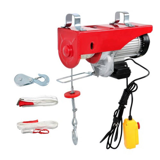 Solid Spare Crane Winch Mini Electric Hoist 2200lbs 14ft Wired Remote Control 1600W 110V