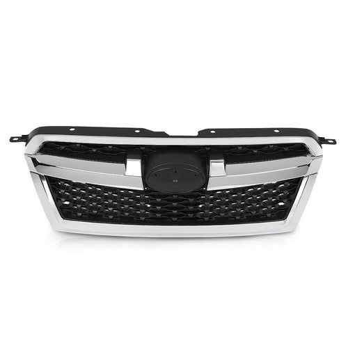Solid Spare Fit For 2013-2014 Subaru Legacy Front Bumper Upper Grille Grill Black Chrome