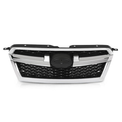 Solid Spare Fit For 2013-2014 Subaru Legacy Front Bumper Upper Grille Grill Black Chrome