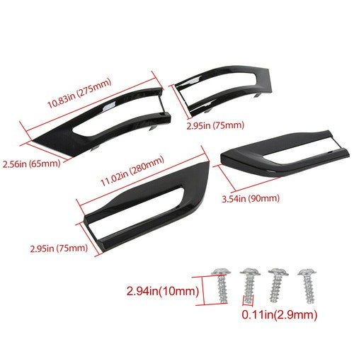 Solid Spare For 2014-2021 Jeep Grand Cherokee Gloss Black Tail Light Lamp Cover Trim Bezel