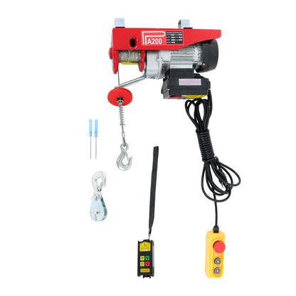 Solid Spare 440lbs Mini Electric Hoist 14ft Wired+328ft Wireless Remote Control 110V 510W