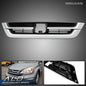 Solid Spare Fit For 10-11 Honda CRV CR-V Front Bumper Upper Grille Grill Black Chrome