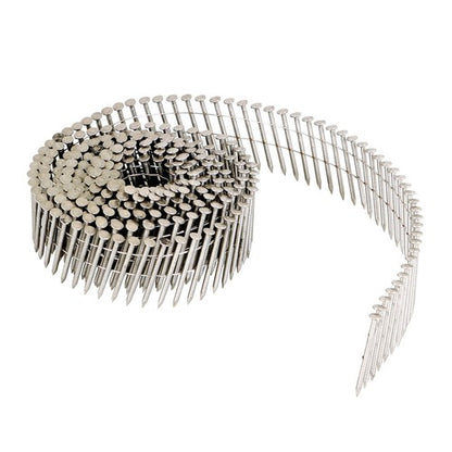 Solid Spare 15 Degree Wire Coil 1-1/2 ×.09 Ring Shank Stainless Steel Siding Nails 3600Pcs