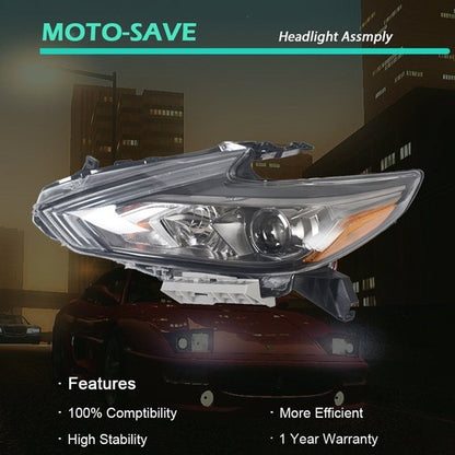 Solid Spare For Nissan Altima 2016-2018 Headlights W/O LED DRL Black Driver Left Side LH
