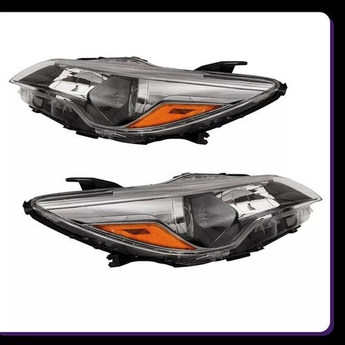 For 2015-2017 Toyota Camry LE SE Left+Right Halogen Headlamp Black Headlight Set