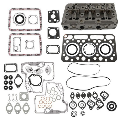 Solid Spare Complete Cylinder Head Assy Valves & Full Gasket Set for Kubota D750 Engine