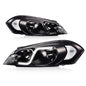 Solid Spare Fit For 2006-2016 Chevy Impala/Monte Carlo LED DRL Clear Lens Black Headlights