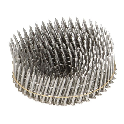 Solid Spare 15 Degree Wire Coil 1-1/4 ×.09 Ring Shank Stainless Steel Siding Nails 1200Pcs