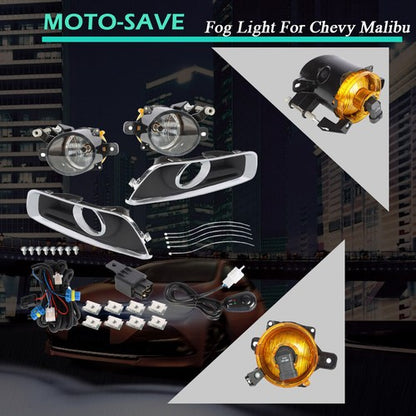 Solid Spare Left+Right Fog Lights Halogen Lamp Clear Lens+Switch For Chevrolet Malibu 13-15