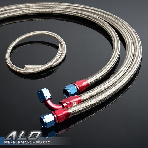 Solid Spare 16Ft AN10 -10AN Fitting Stainless Steel Braided Oil Fuel Hose Line Kit