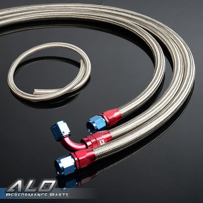 Solid Spare 16Ft AN10 -10AN Fitting Stainless Steel Braided Oil Fuel Hose Line Kit