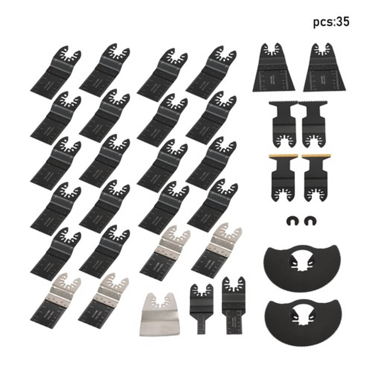 Solid Spare Oscillating Saw Blades Combination Multitool Kit for Wood Metal 35 PCS