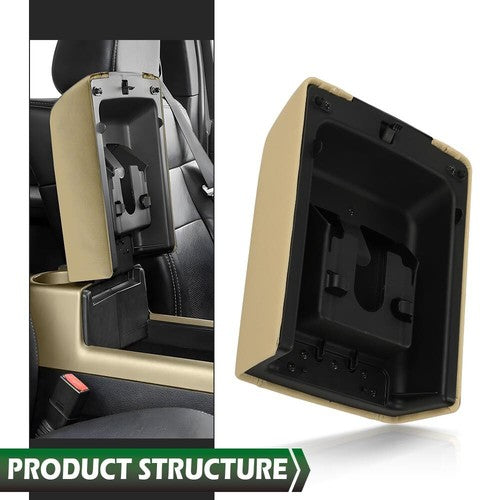 Solid Spare Fit For 2004-2008 Ford F-150 Beige Vinyl Center Console Arm Rest Lid Cover Pad
