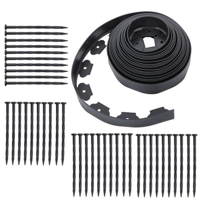 Solid Spare Lawn Border L-shaped Lawn Garden Edging Kit 40FT With 40Pcs Anchoring Spikes