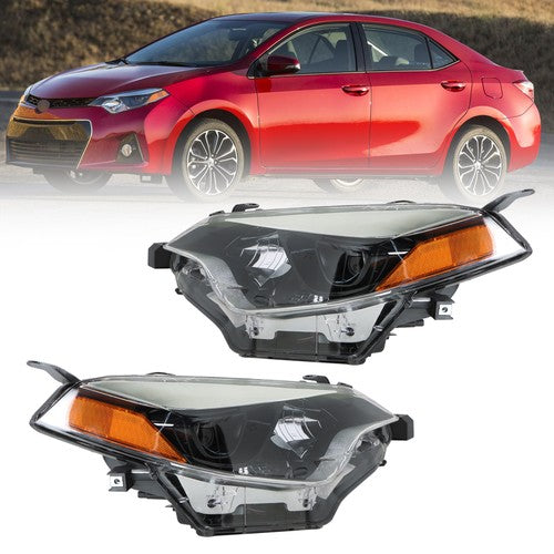 Solid Spare Chrome Front Headlight Lamps Halogen Left+Right Side For Toyota Corolla 2014-16