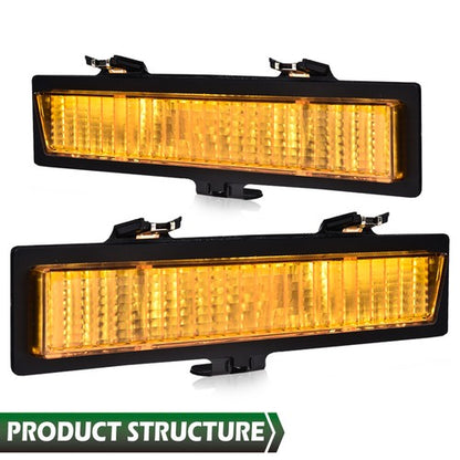 Solid Spare New Fit For 1981-1988 Chevy Monte Carlo SS Front Park Turn Signal Lights Yellow