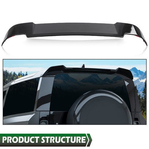 Solid Spare Fit For 20-23 Land Rover Defender 90 / 110 Rear Roof Spoiler Wing Glossy Black