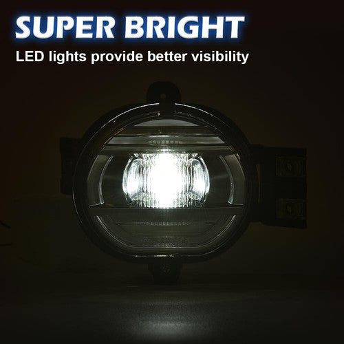 Solid Spare LED Projector Fog Lights Fit For 02-09 Dodge Ram 1500/2500/3500 04-06 Durango