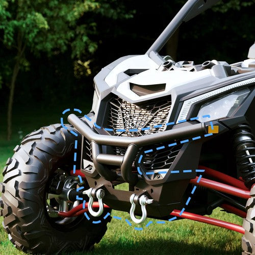 Solid Spare For Can-Am Maverick X3 17-23 Winch Ready Front Bumper W/ D-Rings Brush Guard