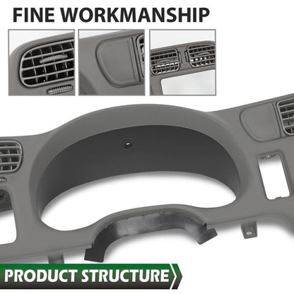 Solid Spare Fit For 98-05 Chevy S10 Blazer Jimmy Sonoma Double Din Dash Radio Cluster Bezel