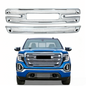 Chrome Fits GMC Sierra 1500 SLT AT4 2019-2022 Front Grille Covers Grill Overlay